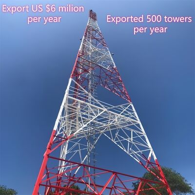 3 Beine Winkelstahlturm Kommunikationsturm Kohlenstoffstahl 35m WLAN-Übertragung Dauerhafte Vorstadtzonen
