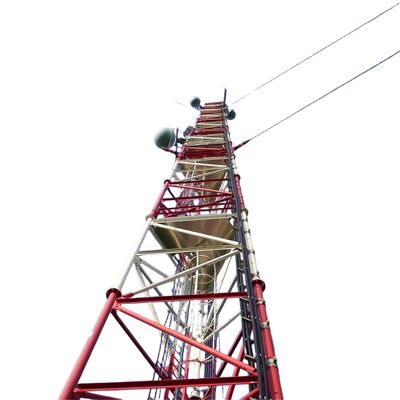3 Beine Gewirkt Draht Dauer galvanisierter Stahl 30 40 50 65m 4G 5G WLAN Satelliten Radio Telekommunikationsturm