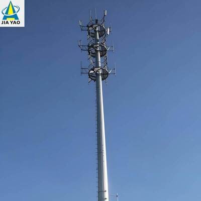 27 m langer modularer Monopol-Telekommunikationsturm mit hoher Windbeständigkeit, konzipiert für städtische, dichte Gebiete, 5G-Abdeckung, feuerverzinkte Stahlkonstruktion