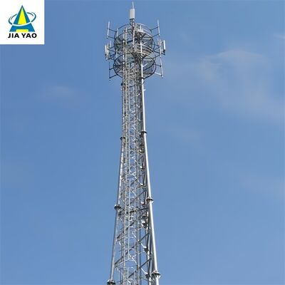 48M pulverbeschichteter 3-Röhren-Telekommunikationsturm, schlankes Design für Geschäftsviertel