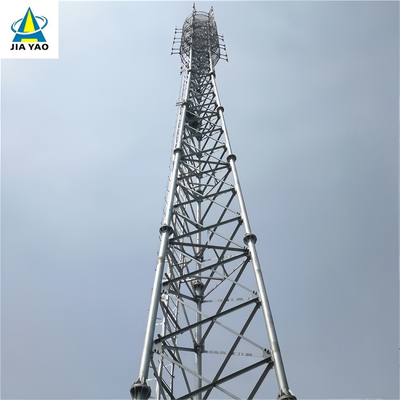 52M Tapered Steel 3 Tube Antenna Tower Compact For Office Building Rooftop
