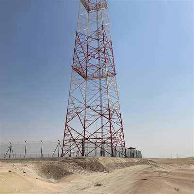 28 40 50 Meter Hot Dip Galvanized Reinforced 4 Legged Tower Multi Operator For Urban Fringe