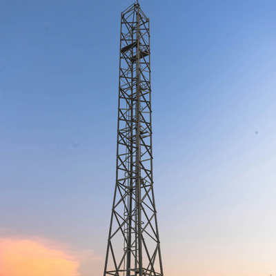 60M Heavy Duty Self Supporting Angle Steel Anti Corrosion 4 Legged Tower for Industrial Port Telecom Infrastructure