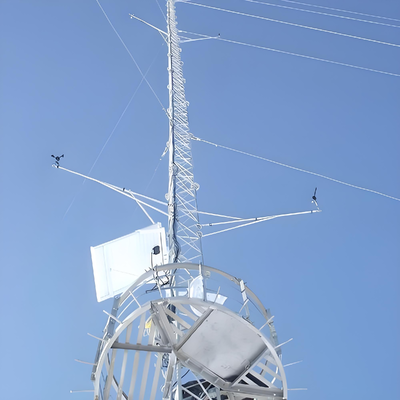 Hochfester, abgespannter Gitter-Anemometerturm von 60 bis 100 m Höhe mit mehrstufigen Sensorhalterungen für die Ressourcenbewertung von Windparks