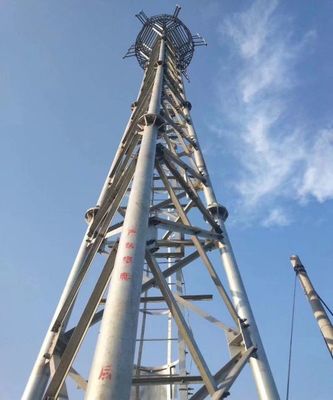 Schraubenverzinkte 3-beinige Rohrstahlturm Gitter Telekommunikationsantennenturm