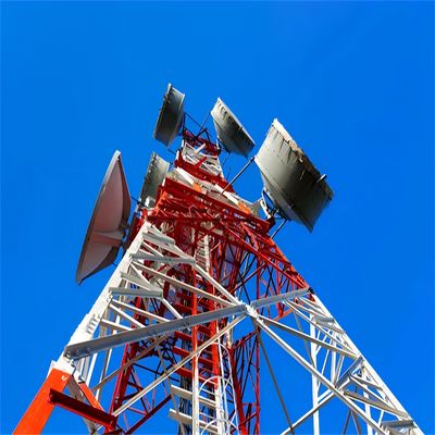 4G drahtloses Fernsehen im Freien Mobiltelefon Kommunikation Satelliten Mikrowellenfunk Antenne Gitterturm 4 Bein Winkelturm