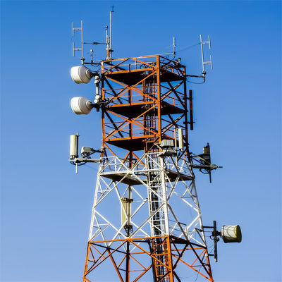 Arbeitsplattformen Solarenergie Mobilfunk Basis Kommunikation Antenne Turm 4 Beine Stahlgitterturm