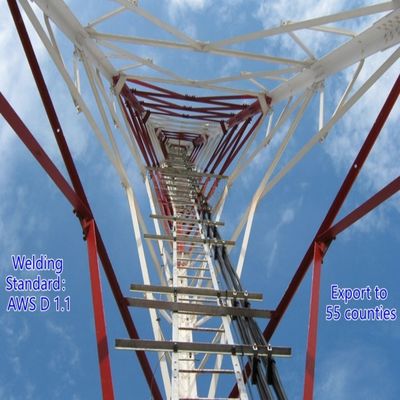 3-Beiniger Winkelstahl-Turm Kommunikationsturm Q235 Stahl 25m LTE-Netz Wetterfest Ländliche Gebiete