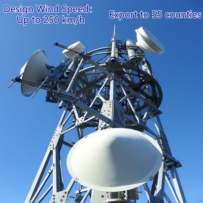 3-Bein-Winkelstahl-Turm Kommunikationsturm Q355 Stahl 28m Mobilfunknetz Windbeständig Küstenregionen
