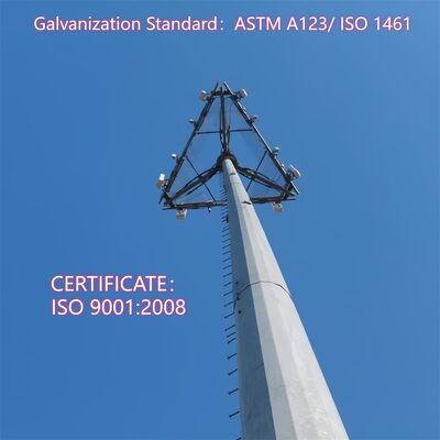 15 20 30 45 50M Monopol-Telekommunikationsturm, feuerverzinkte 5G-WLAN-Basisstationsantenne