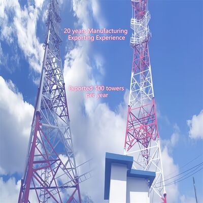60M 3-Röhre kundenspezifisch 3 Beine Galvanisiertes Stahl selbsttragende WLAN GSM Mikrowelle Telekommunikationsbasestation Turm