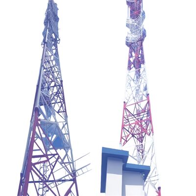 60M 3-Röhre kundenspezifisch 3 Beine Galvanisiertes Stahl selbsttragende WLAN GSM Mikrowelle Telekommunikationsbasestation Turm
