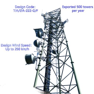 3 Beine Tubulierter Nahtlosstahl 20 30 40M Galvanisierter 5G GSM Cdma Isp Telekommunikationsturm