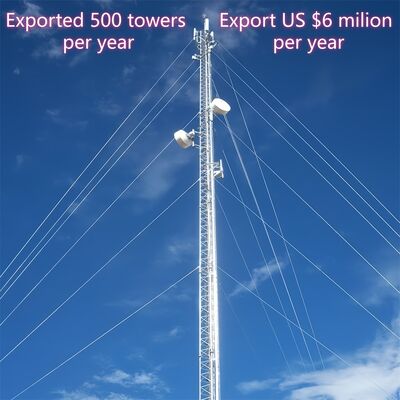 3 Beine Gewirkt Draht Dauer galvanisierter Stahl 30 40 50 65m 4G 5G WLAN Satelliten Radio Telekommunikationsturm