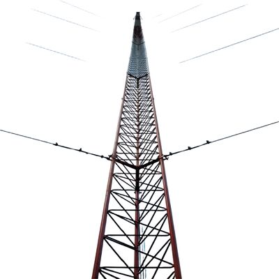 3 Beine Gewirkt Draht Dauer galvanisierter Stahl 30 40 50 65m 4G 5G WLAN Satelliten Radio Telekommunikationsturm
