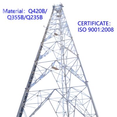 30M 55M 80M Hot Dip Galvanized 3 Leg Tubular Stahl frei stehend GSM Cdma Mobilfunk Antennenmast