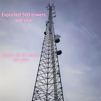30M 55M 80M Hot Dip Galvanized 3 Leg Tubular Stahl frei stehend GSM Cdma Mobilfunk Antennenmast
