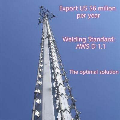 Monopole Tower telecom tower constructed from mild and high tensile steel grades with ANSI TIA 222 G H F design code for performance