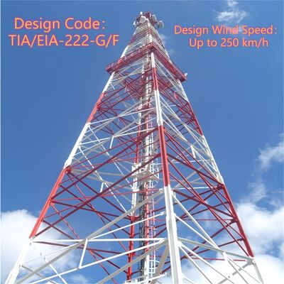 Langlebiger, 4-beiniger, abgewinkelter Stahlturm mit Schrauben, Muttern und Unterlegscheiben, die den ISO 898- und DIN 7990-Standards für mechanische Zuverlässigkeit entsprechen
