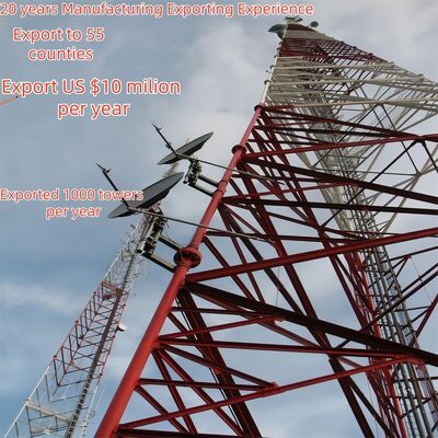Schwerer 3-beiniger Rohrstahlturm, der eine starke strukturelle Unterstützung bietet Kommunikation und Versorgungsanlagen