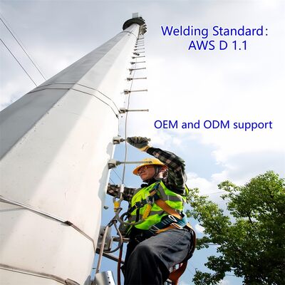 Monopole Tower Stahl-Telekommunikationsturm, der nach den Normen GB T 700 und GB T 1591 konstruiert wurde und die Strukturintegrität für Telekommunikation gewährleistet