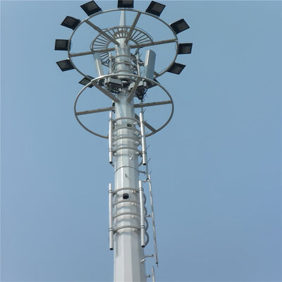 Monopole Tower Stahl-Telekommunikationsturm, der nach den Normen GB T 700 und GB T 1591 konstruiert wurde und die Strukturintegrität für Telekommunikation gewährleistet