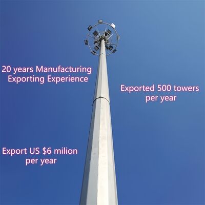 Monopole Tower Telekommunikationskonstruktion aus hochfesten und milden Stahlsorten, die den Normen GB T und EN 10025 entsprechen