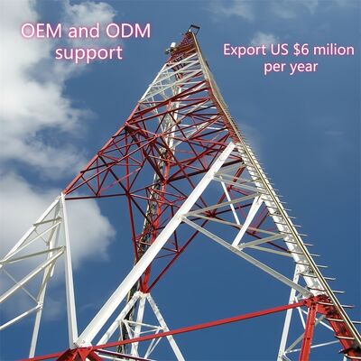 3-beiniger eckiger Stahlturm. Dreieckiger drahtloser Kommunikationsturm mit ANSI TIA 222-Designcode und hochfesten Stahlmaterialien