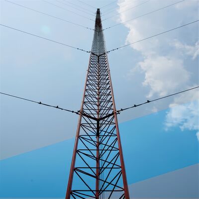 Anpassbarer feuerverzinkter Stahl-Abspannturm für 5G-Telekommunikation, FM-Rundfunk und Windmessung (20m-120m)