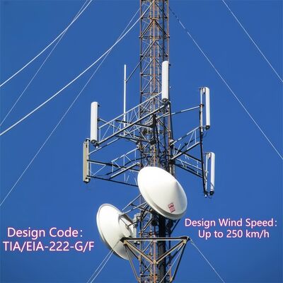 30-60 m kostengünstiger Hot Dip Galvanized Guyed Wire Tower für ländliche 4G 5G-Bereichsdeckung