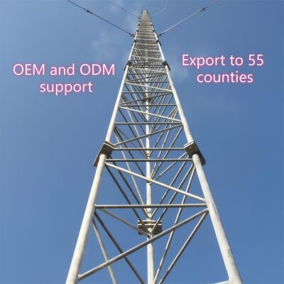 30-60 m kostengünstiger Hot Dip Galvanized Guyed Wire Tower für ländliche 4G 5G-Bereichsdeckung