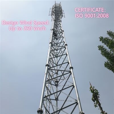 18 28 38M 3-beiniger röhrenförmiger Stahl verzinkter Mehrfrequenz-Outdoor-5G-4G-WLAN-TV-Rundfunk-Kommunikationsturm