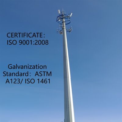 11 17 23M Platzsparender kompakter Monopol-Kommunikationsturm aus verzinktem Stahlrohr für den Außenbereich mit 5G 4G WLAN