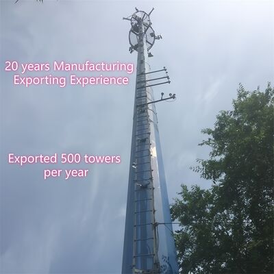 14 20 26 m kompakter Monopol aus verzinktem Stahl, selbsttragender 5G-/4G-Satelliten-Telekommunikationsturm für den Außenbereich
