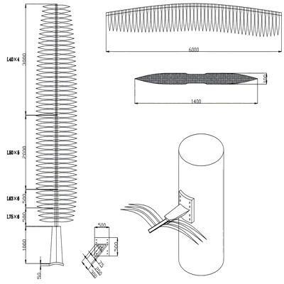 Bionischer Baumturm künstlich mit ANSI TIA 222 G H F und EN 1991 1 4 EN 1993 3 1 Konstruktionscodes für Infrastruktur