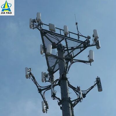 18 22 38M Durable Carbon Steel Monopole Communication Tower Multi Antenna Compatible for 4G 5G Network