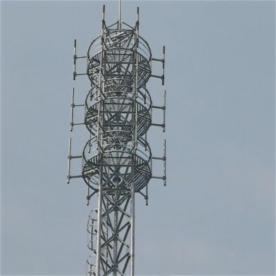 Anpassbarer, dreibeiniger Stahlrohrturm, der für die Telekommunikationsüberwachung, Beobachtung und Sicherheitsinstallationen im Freien konzipiert ist