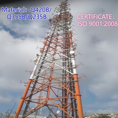 Anpassbarer, dreibeiniger Stahlrohrturm, der für die Telekommunikationsüberwachung, Beobachtung und Sicherheitsinstallationen im Freien konzipiert ist