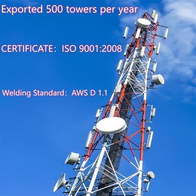 Long Life 3 Legged Tubular Steel Tower Galvanized Telecom Mast Designed for Outdoor 5G 4G Microwave Network Applications
