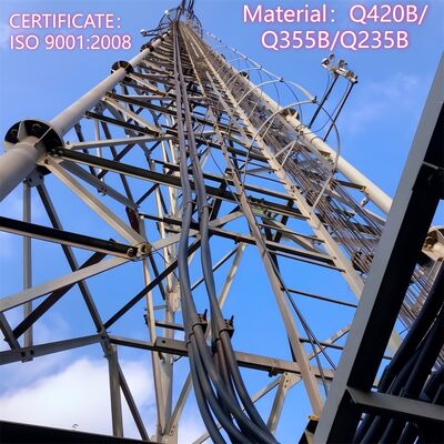 Durable 3 Legged Tubular Steel Tower Galvanized Self Supporting Telecom Mast for Outdoor 5G 4G Microwave Applications