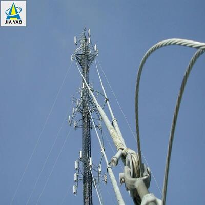Wireless Communication Maintenance-Free Guyed Tower Pre-Galvanized Steel For Remote Rural Area