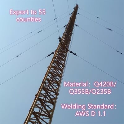 Drahtlose Kommunikation, verzinkter abgespannter Drahtmast, windbeständig für 5G-Signalübertragung
