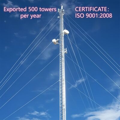 Drahtlose Kommunikation, verzinkter abgespannter Drahtmast, windbeständig für 5G-Signalübertragung
