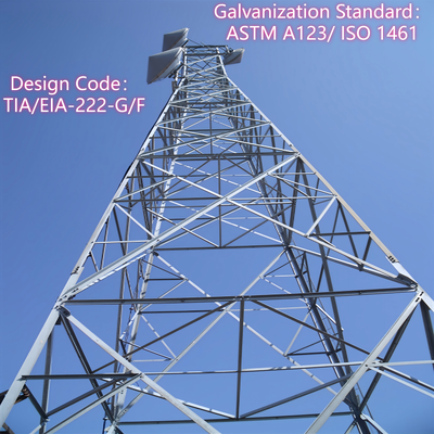 40 m korrosionsbeständiger, vierbeiniger Antennenmast, ISO-zertifiziert für Telekommunikationsinfrastruktur