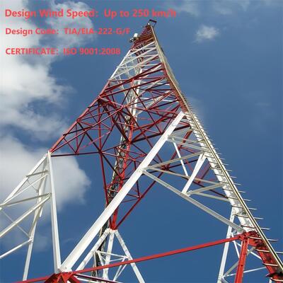 Custom Height 3 Legged Angle Communication Steel Tower For Microwave Signal Transmission