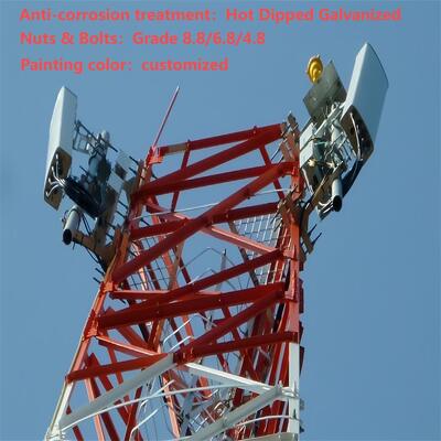 35M Pre Galvanized 3 Legged Angle Steel Tower Low Cost For Township Network