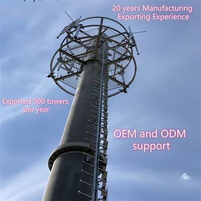 Maßgeschneiderte feuerverzinkte Monopol-Telekommunikationsturmplattform für Antennenerweiterungsprojekt