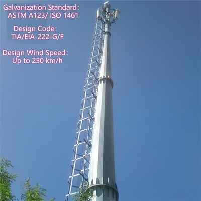 Maßgeschneiderte feuerverzinkte Monopol-Telekommunikationsturmplattform für Antennenerweiterungsprojekt