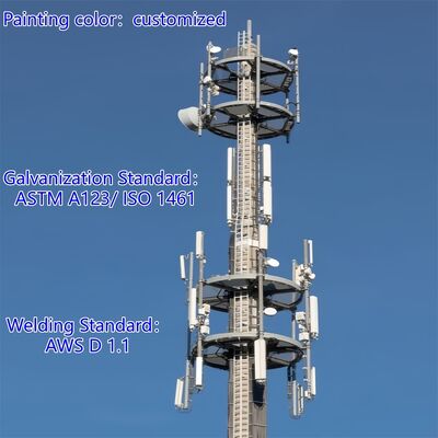 15 23 35 Meter Fundament optimierter Monopole-Turm mit geringem Gewicht für Kongresszentrum