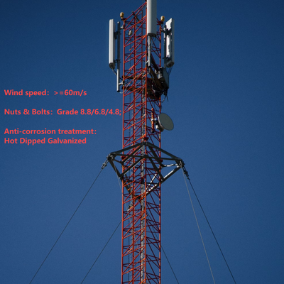 42 45M Q355 Stahl-Guyed-Antennenmast, schneller Einsatz für Fernbergbau-Telekommunikation